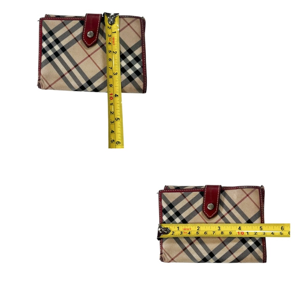 Burberry London Nova Check Red Leather Snap Wallet - Picture 8 of 8